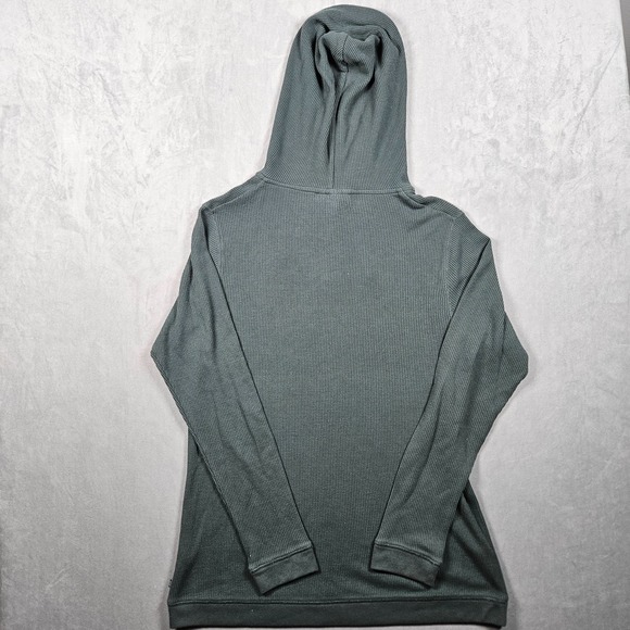 Free Fly Bamboo Lightweight Hoodie Mens Medium Green Waffle Kit Henley Fishing - Picture 2 of 9